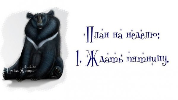 План на неделю ждать пятницу