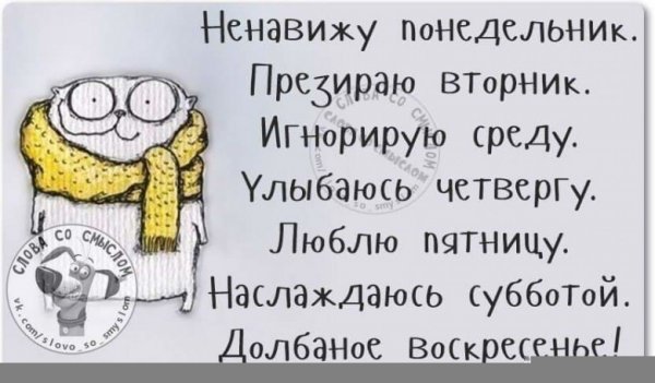 Приколы про дни недели
