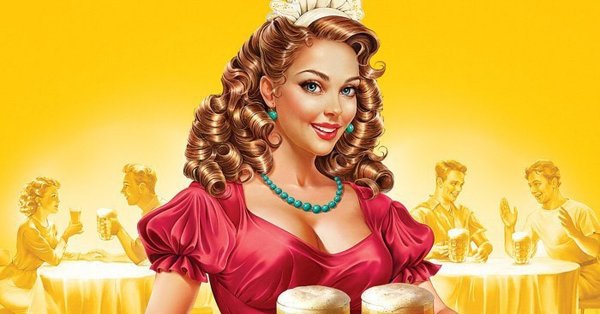 Реклама пива в стиле пин ап