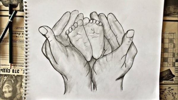 Счастье рисунок карандашом