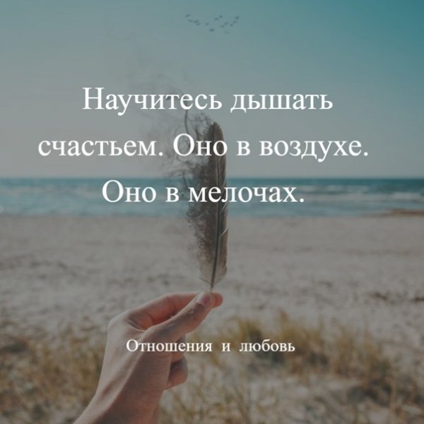 Научись дышать счастьем оно в воздухе