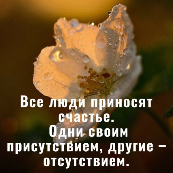 Все люди приносят счастье одни присутствием другие отсутствием