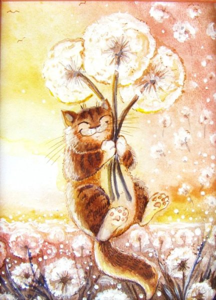 Кот и одуванчик