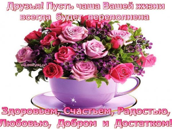Пусть чаша вашей жизни всегда будет переполнена счастьем