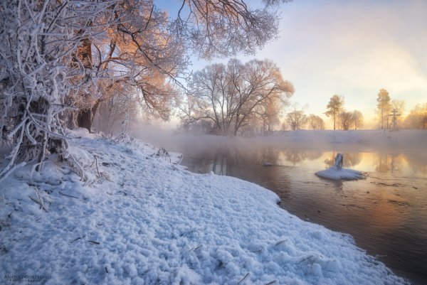 Снежное морозное утро