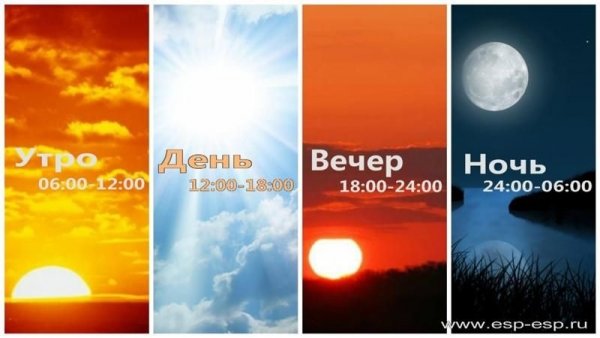Утро день вечер ночь по часам