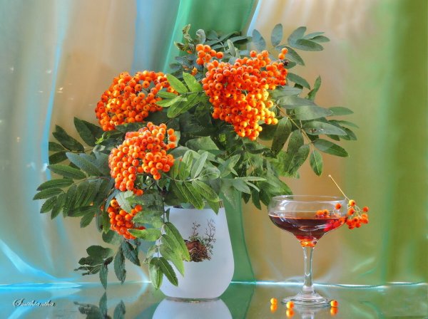 Букет с рябиной