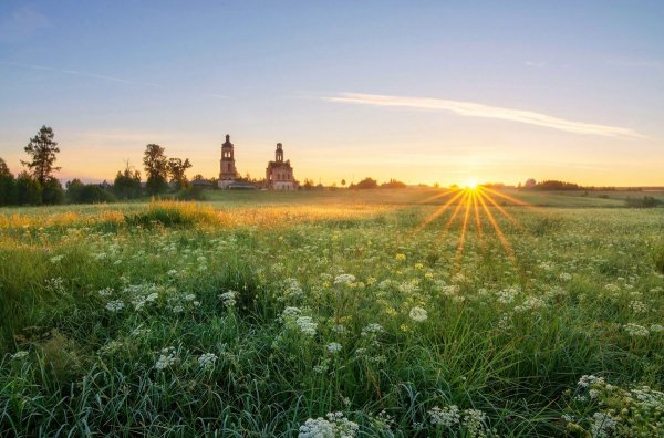 Природа деревня рассвет