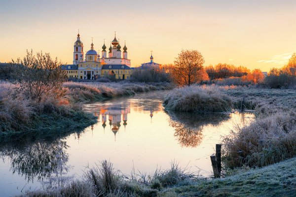 Пейзаж Россия храм река