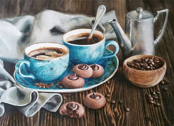 Алмазная живопись картина coffe