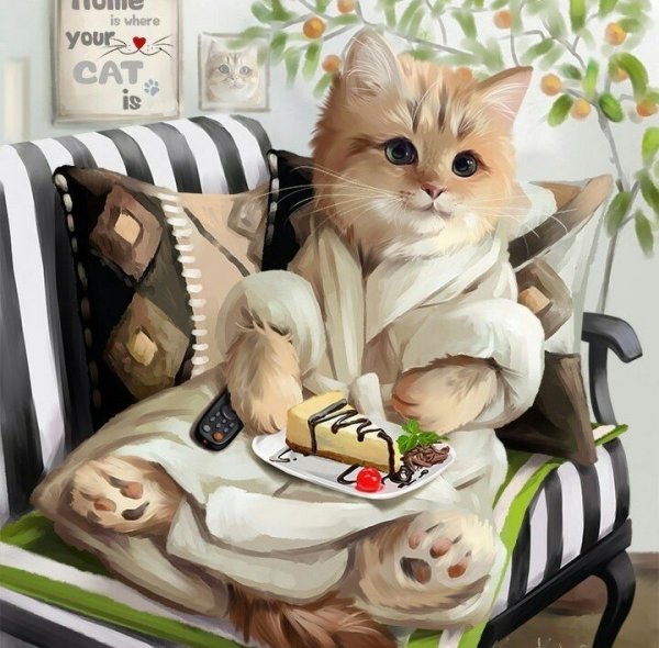 Цифровой художник Лорри Kajenna Кайенна коты
