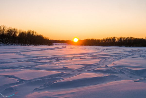 Настоящий морозный закат