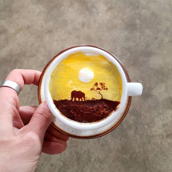 Рисование на кофейной пенке