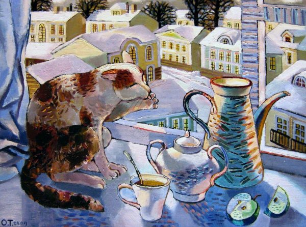 Коты живопись Трушникова Ольга