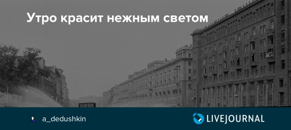 Утро красит нежным светом лица заспанных