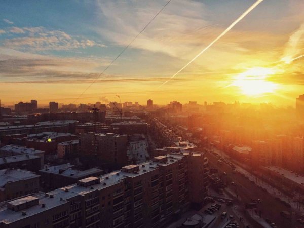 Утро лето в Новосибирске