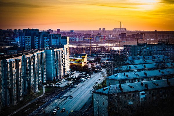 Рассвет в Новосибирске