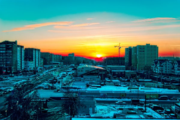 Красивое утро в Новосибирске