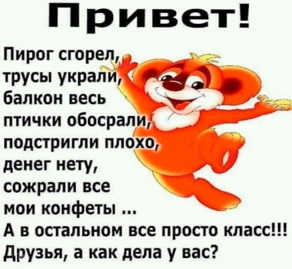 Пирог сгорел трусы украли балкон весь птички