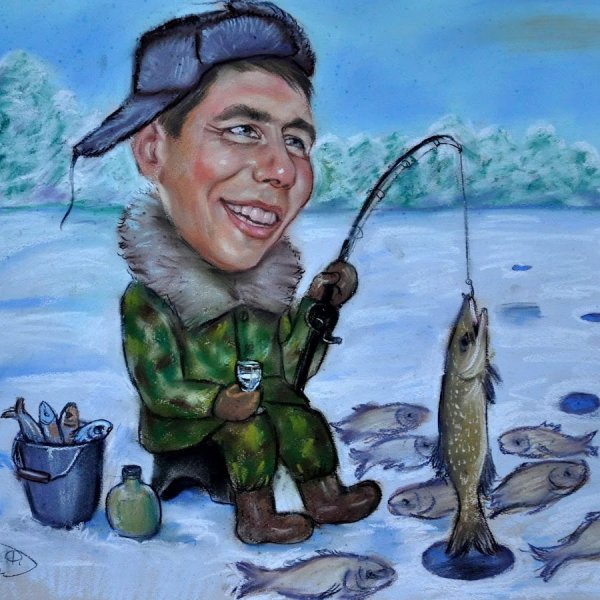 Шарж рыбалка