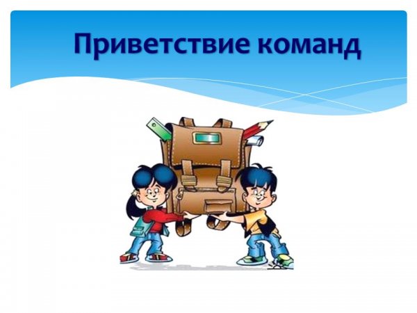 Слайд Приветствие команд