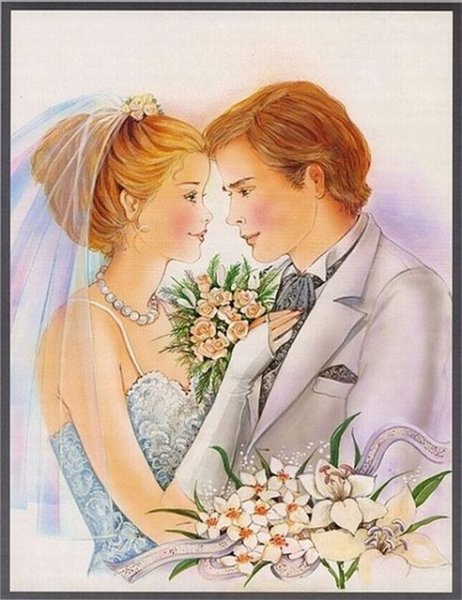 Жених и невеста для декупажа
