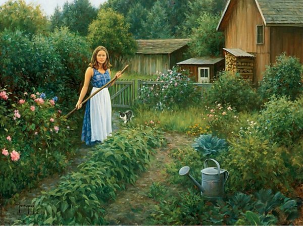 Домик в деревне с животными