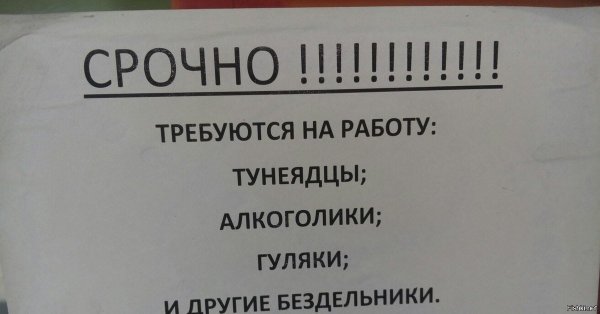 Шутки про тунеядцев и алкоголиков