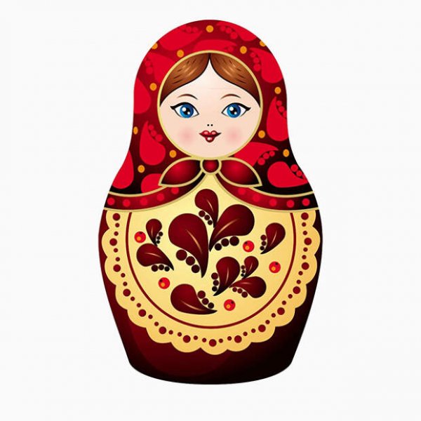 Матрешка голова с косынкой