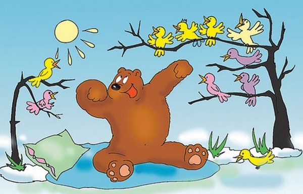 Медведь просыпается весной