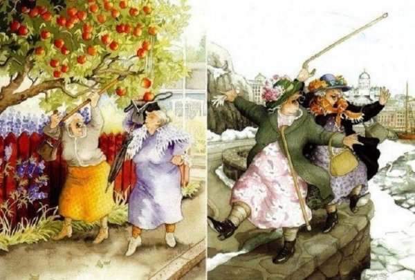 Финская художница Инге лёёк и её неунывающие старушки