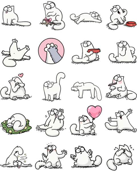 Стикеры кот Саймон