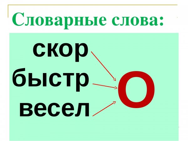 Словарное слово быстро