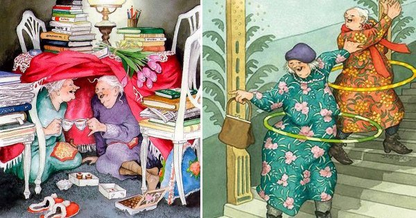 Веселые старушки финской художницы Инге Лоок