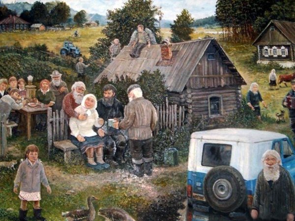 На картинке изображена веселая деревенская (44 фото)