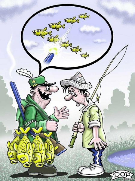 Карикатуры о рыбалке прикольные