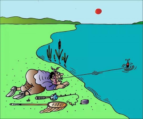Карикатуры о рыбалке прикольные