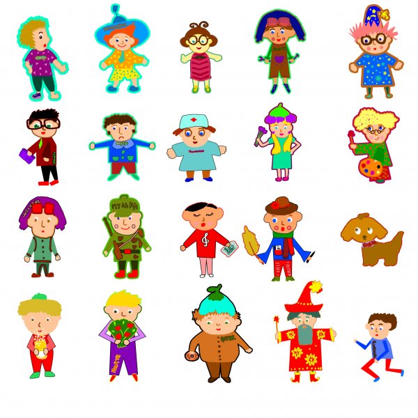 Фигурки человечков цветные