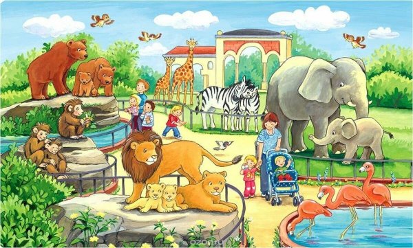 Пазл Ravensburger прогулка по зоопарку (06116), 15 дет.