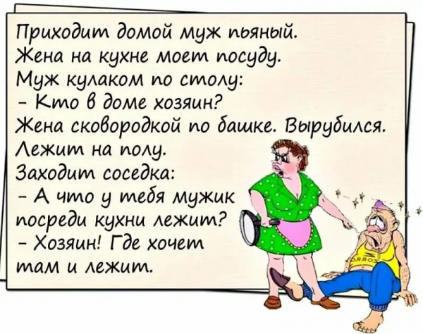 Анекдоты про мужа и жену