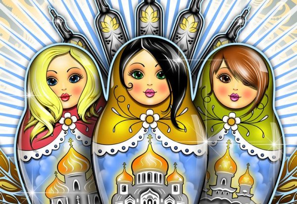 Стилизованные матрешки