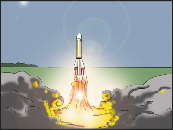 Запуск ракеты комикс
