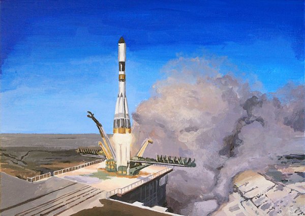 Космодром Байконур живопись