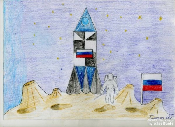Рисунок на день космонавтиков