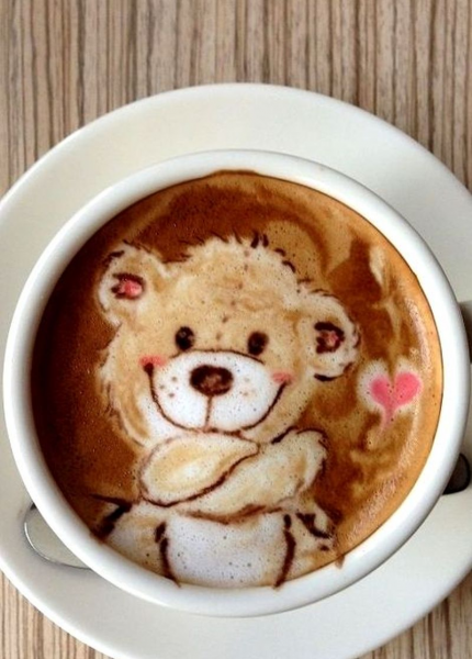 Мишка с кофе