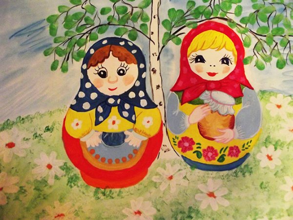 Матрешка рисование для детей ДОУ