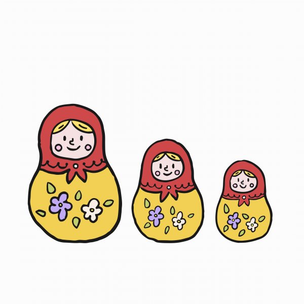 Матрешка мультяшный
