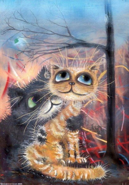 Картины коты художник Борис Касьянов