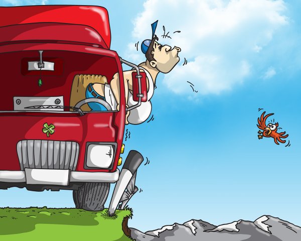 Дальнобойщик карикатура