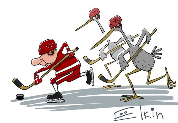 Карикатуры про хоккей с шайбой
